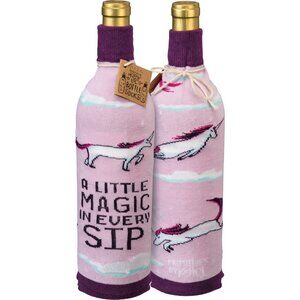 Wine Bottle Bag Unicorn Theme with Gift Tag